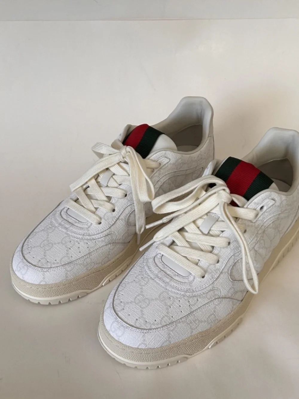 GUCCI Men's Re-Web White/Beige GG Canvas Sneaker Size 10.5 (US) NIB 816665
